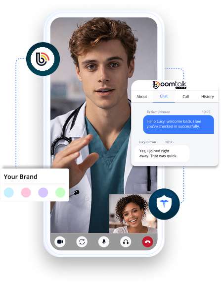 BoomTalk Live white-label branded telehealth app
