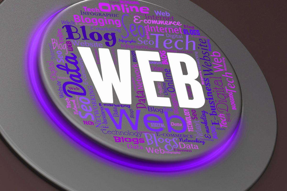 Web Button Indicating Websites Online And Network